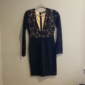 Black long sleeve laced dress